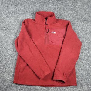 The North Face Maroon Long Sleeve Half Zip Fleece Pull Over Sweater X-Large